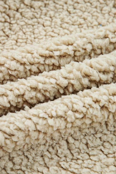 Bohemian Floral Print Sherpa Lined Fleece Hooded Jacket