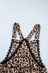 Western Leopard Print Lace Trim Ruffled Wide Leg Jumpsuit