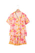 Pumpkin Print Pocket Placket Shell Button Lounge Set