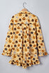 Pumpkin Face Print Ruffle Long Sleeve Two Piece Lounge Set