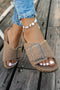 Sherpa Suede Metal Buckle Crossed Band Slipper