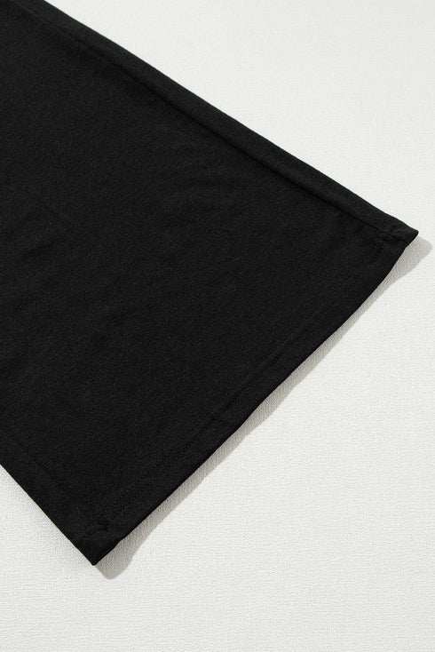 Casual Solid T Shirt Wide Leg Pant Set