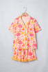 Pumpkin Print Pocket Placket Shell Button Lounge Set