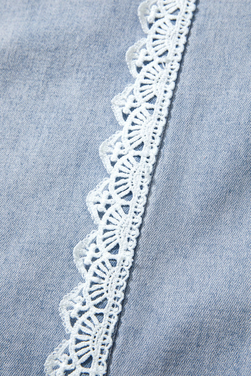 Lace Trim Full Length Regular Fit Jeans