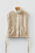 Faux Fur Sherpa Fleece Snap Button Knot Side Vest