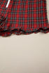 Plaid Slogan Embroidery Pocket Long Sleeve Lounge Set