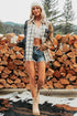 Plaid Button Up Long Sleeve Shift Silhouette Shacket