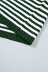 Striped Button Placket Drop Shoulder Long Sleeve Sweater