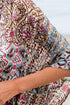 Bohemian Mixed Print Open Front Draped Kimono