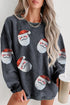 Oversized Corduroy Santa Graphic Drop Shoulder Sweatshirt