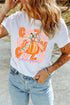 Polyester Cotton Pumpkin Graphic Round Neck Tee