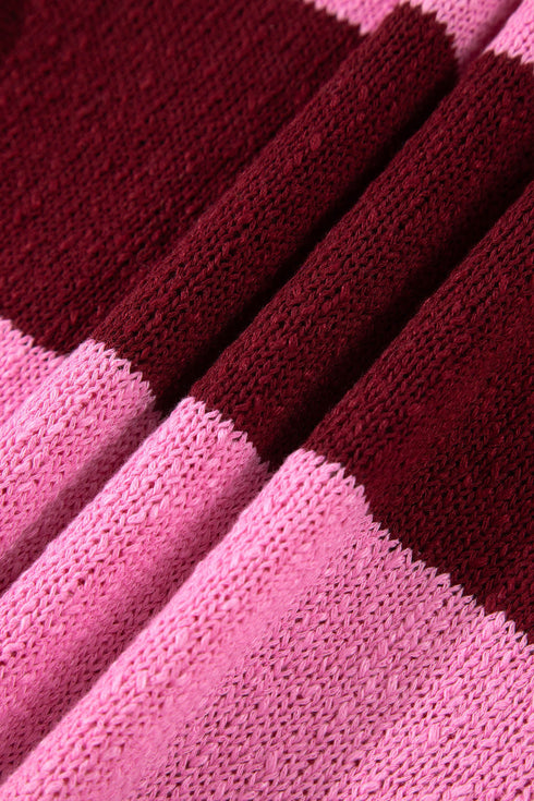 Striped Drop Shoulder Long Sleeve Pullover Knit Sweater