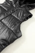 Exclusive Solid Long Quilted Hooded Puffer Vest