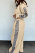 Howdy Letter Print Side Stripe Long Sleeve Lounge Set