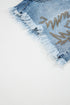 Western Embroidered Studded Stretch Cotton Denim Shorts