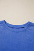 Split Hem Loose Silhouette Washed Tunic Sweatshirt