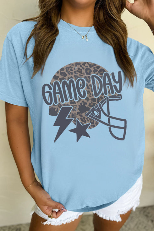 Leopard Print Lightning Star Helmet Graphic Tee