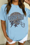 Leopard Print Lightning Star Helmet Graphic Tee