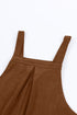 Polyester Corduroy Wide Leg Bib Overalls Jumpsuit