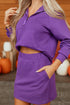 Sporty Half Zip Pullover Mini Skort Two Piece Dress