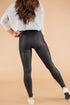 Casual Solid Faux Leather Bodycon Skinny Leggings