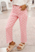 Denim Polka Dot Pattern Slim Fit Jeans