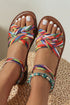 Roman Inspired Caged Band Flat Strap Sandals