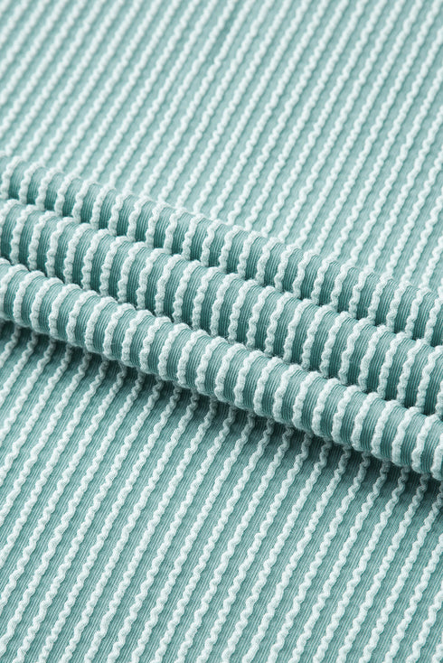 Corded Ribbed Knit Loose Fit Tee And Short Set