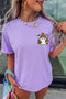 Ghost Embroidered Cuffed Short Sleeve Graphic Tee