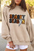 Polyester Cotton Sequin Graphic Mock Neck Sweatshirt