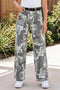 Elastane Camo Pattern Cotton Denim Shift Jeans