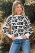 Bows Horseshoes Pattern Western Fashion Print Sweater