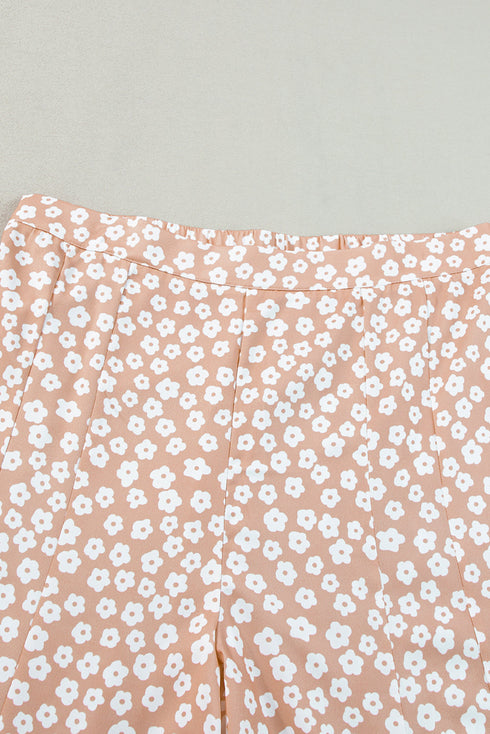 Bohemian Floral Print High Waist Wide Leg Flare Pants