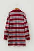 Retro Striped Polo Collar Long Sleeve Shift Mini Dress