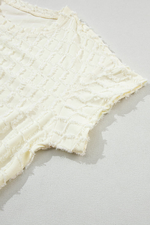 Metallic Lattice Textured Wide Leg Pant Set