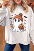 Sequin Pumpkin Face Mock Neck Tunic Sweatshirt