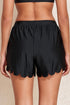 Scalloped Hem Drawstring Waist Pull On Shorts