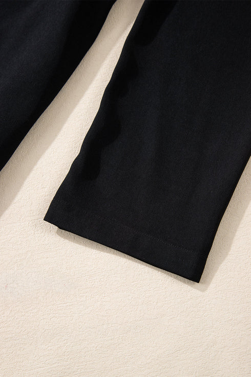 Collared Tab Sleeve Zip Up Flap Detail Casual Jacket