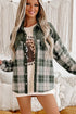 Mixed Patchwork Snap Button Casual Plaid Shacket