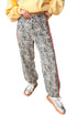 Leopard Print Rainbow Striped Buttoned Loose Jogger Jeans