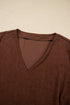Corduroy V Neck Long Sleeve Mini Dress