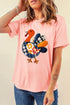 Turkey Applique Short Sleeve Round Neck Tee
