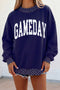 Polka Dot Trim Letter Print Tunic Sweatshirt