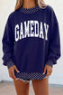 Polka Dot Trim Letter Print Tunic Sweatshirt