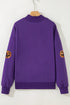 Polyester Cotton Sequin Pumpkin Graphic Pullover Sweatshirt
