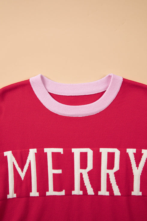 Letter Print Drop Shoulder Round Neck Graphic Sweater