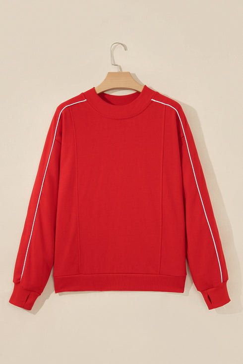 Stand Neck Long Sleeve Regular Fit Sweatshirt