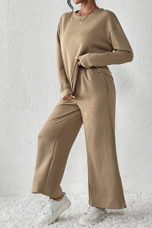 Ultra Loose Textured Slouchy Matching Pant Set