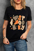 Spooky Ghost Print Short Sleeve Graphic Tee