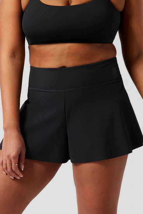 Wide Band High Rise Loose Fit Active Shorts
